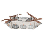 Broodmand 35x35x8 cm Grijs Katoen Pompoen
