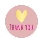 Etiketten – Thank you – Poeder Roze – 250 Stuks
