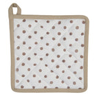 Pannenlap 20x20 cm Wit Bruin Katoen Konijn Afgiet Pannenlap