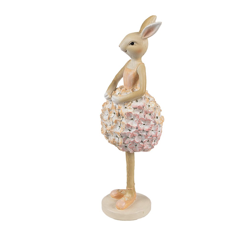 Decoratie Beeld Konijn 9x7x22 cm Beige Kunststof