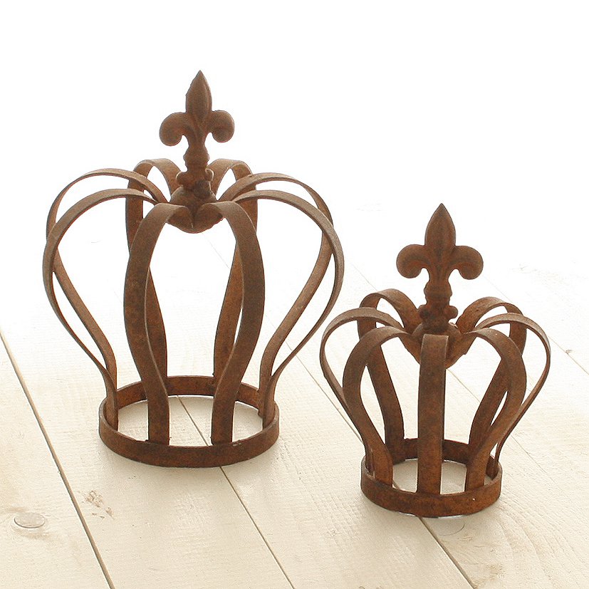 Metalen kroon 13x16cm roest