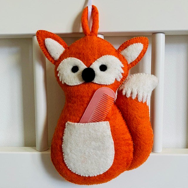 Luna-Leena fox babyboxzak - bedzak - oranje - wol - handgemaakt in Nepal