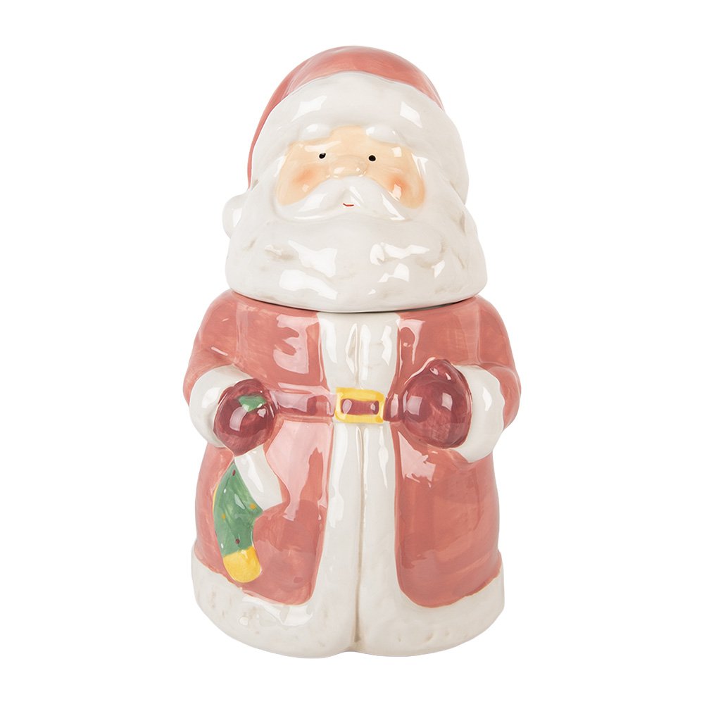 Voorraadpot Kerstman Ø 15x26 cm Roze Keramiek