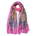 Sjaal Dames Print 50x160 cm Roze Synthetisch Bloemen