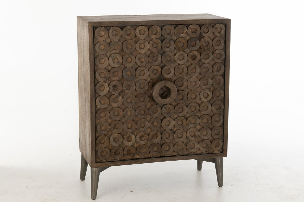 J-Line Kast 2 Deuren Mangohout/Mdf Bruin