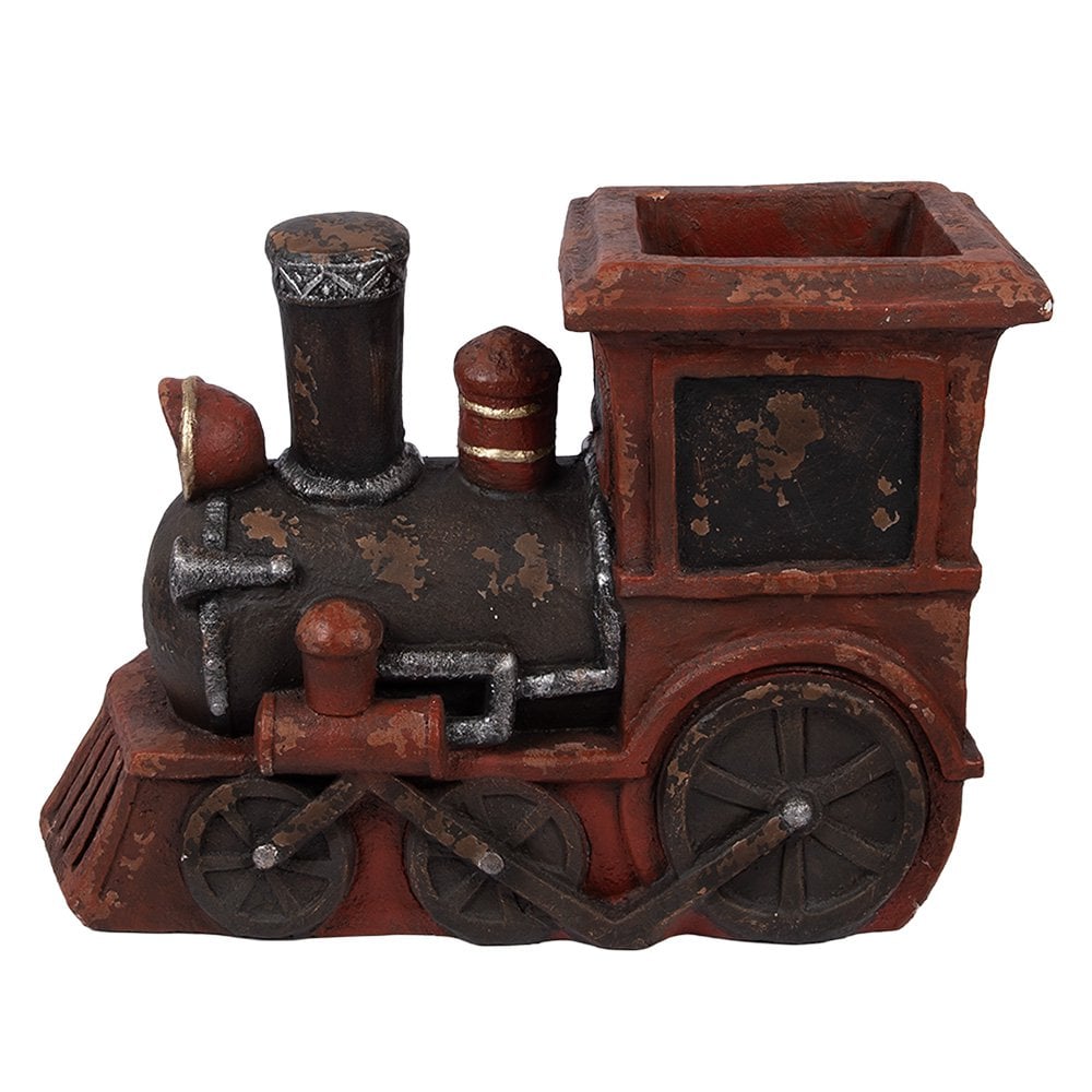 Decoratie Beeld Trein 70x30x50 cm Rood Keramisch materiaal