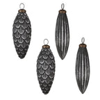 Kerstbal Set van 4 Ø 7/6 cm Grijs Glas Kerstboomversiering