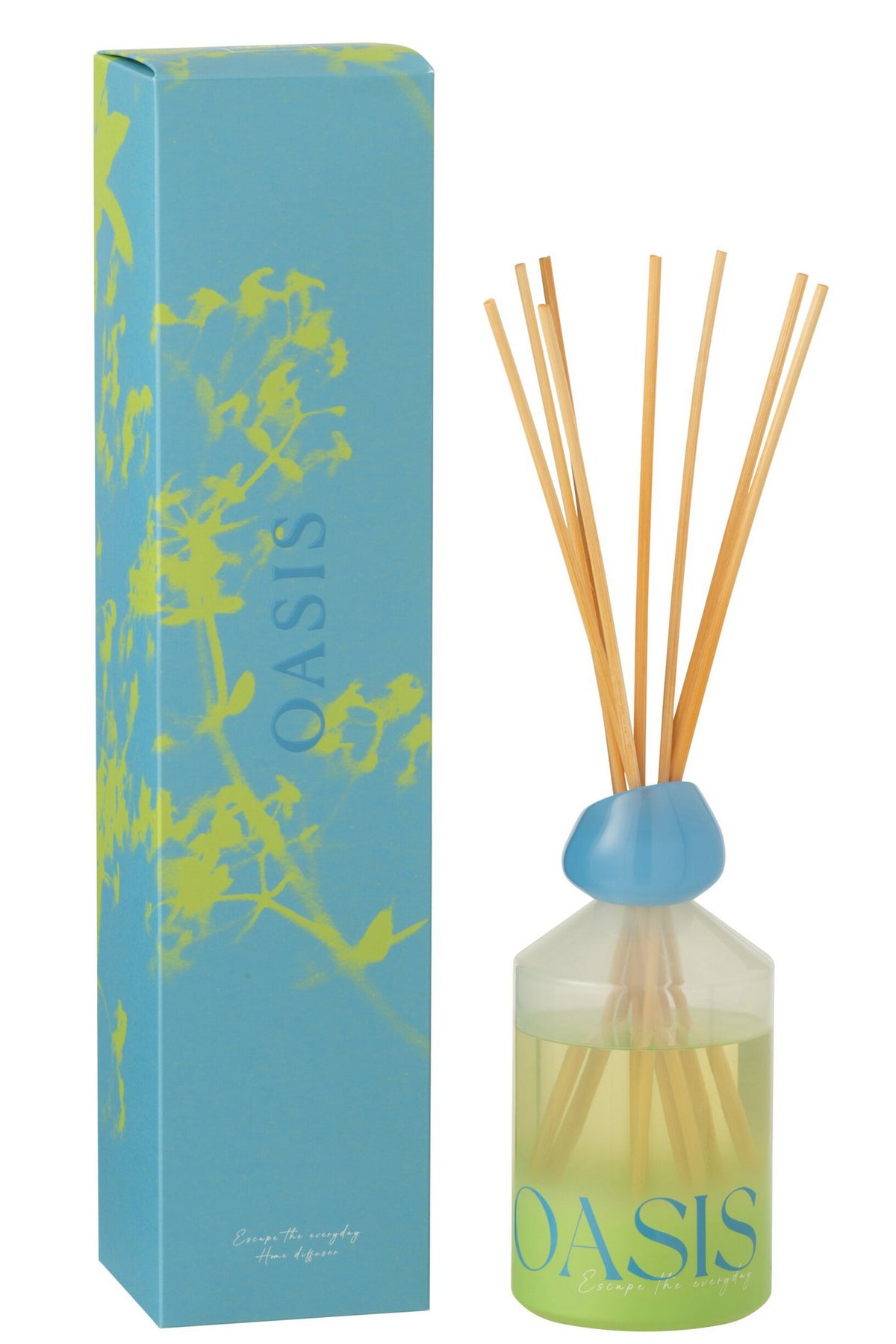 J-Line geurstokjes Oasis - Spring Ivy & Nerolia - glas - blauw - L