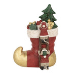 Kerstdecoratie met LED-verlichting Laars 14x10x19 cm Rood Polyresin Muis