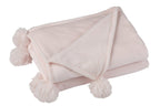 J-Line plaid Pompom - polyester - lichtroze - 170 x 130 cm