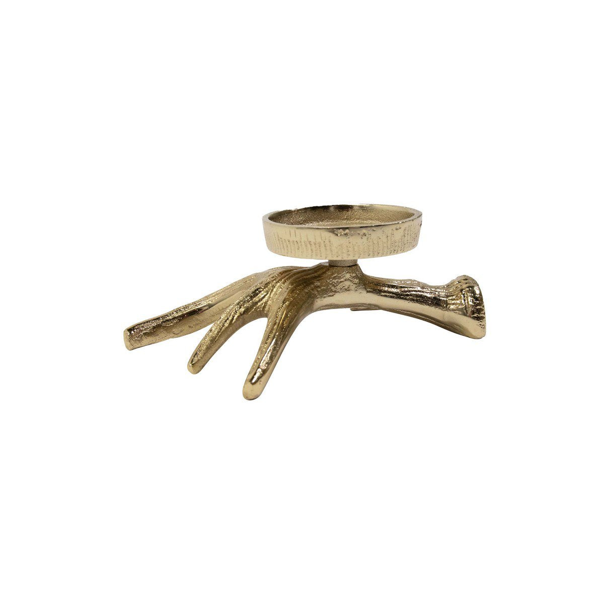 Theelicht Standaard gewei 1 goud 7,5x20x15cm