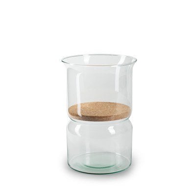 Eco vaas met kurk 'duet' h25 d15 cm