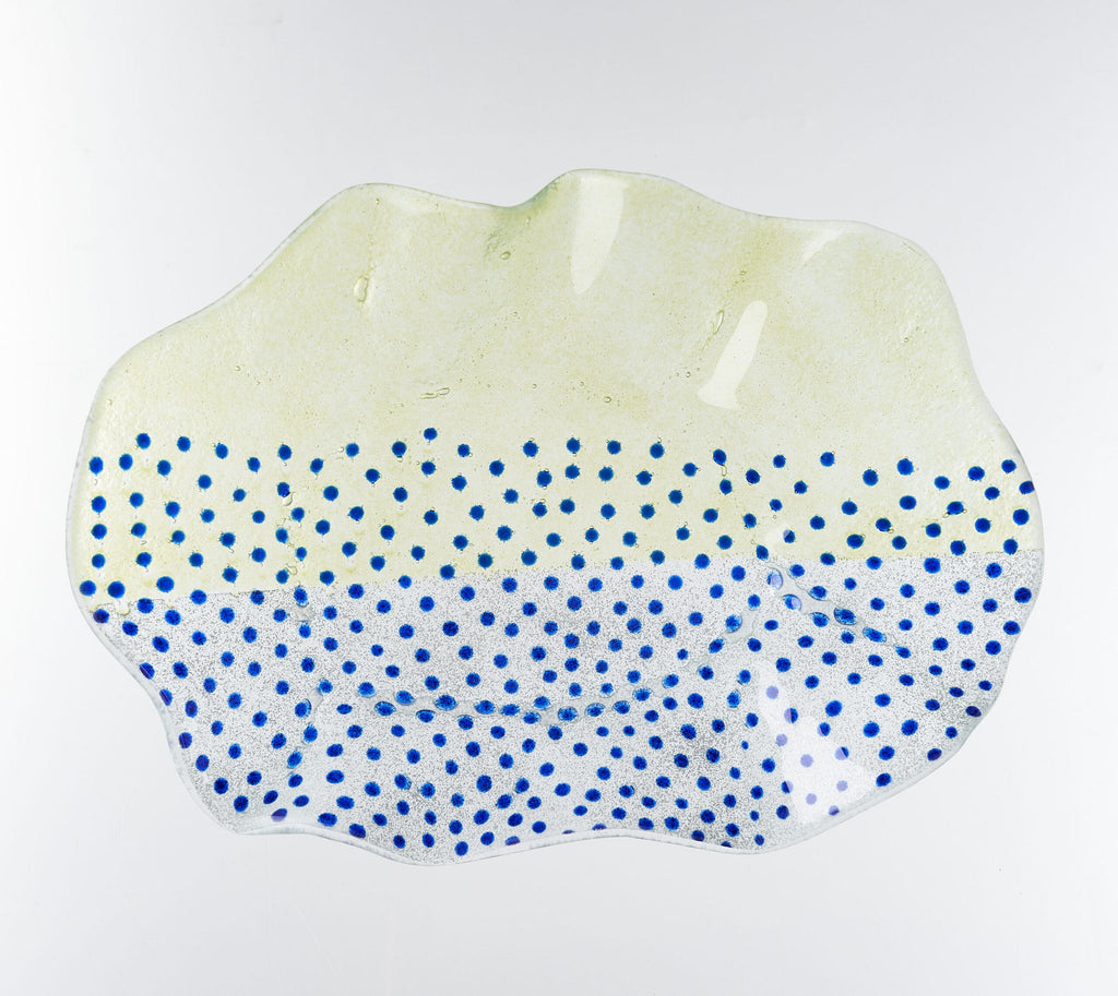 Artisano Wavy Oval 36X25X7 Blauw en geel