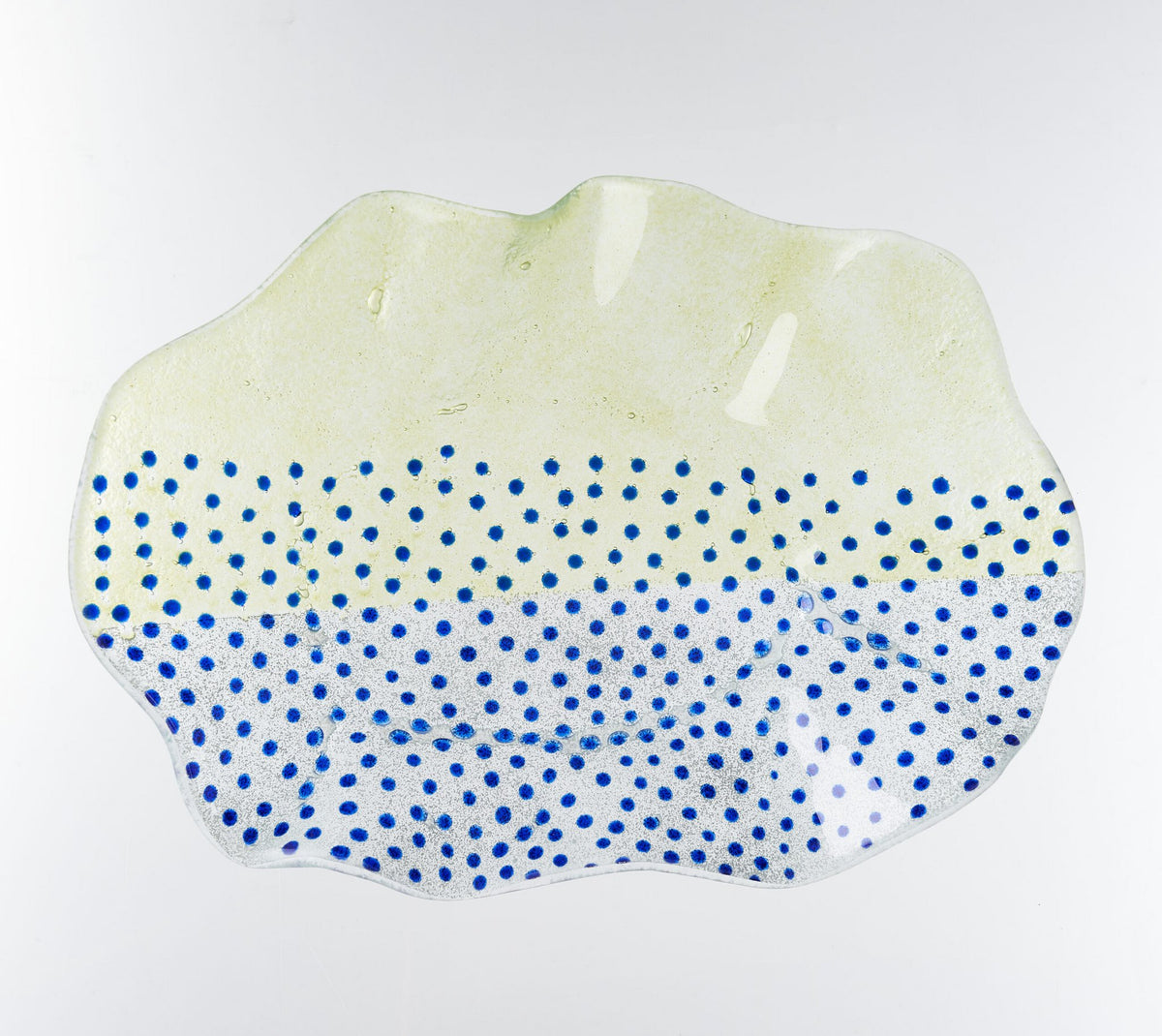 Artisano Wavy Oval 36X25X7 Blauw en geel