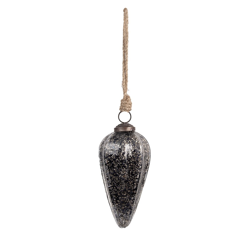 Kerstbal Ø 6x13 cm Zwart Glas Kerstboomversiering