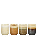 Ethan espresso beker off white terra d.bruin zwart 4 stuks