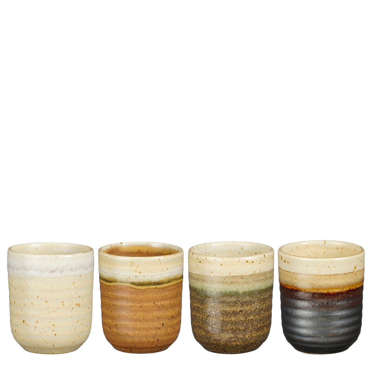 Ethan espresso beker off white terra d.bruin zwart 4 stuks