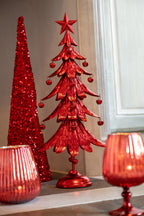 J-Line Kerstboom - ijzer - rood - small