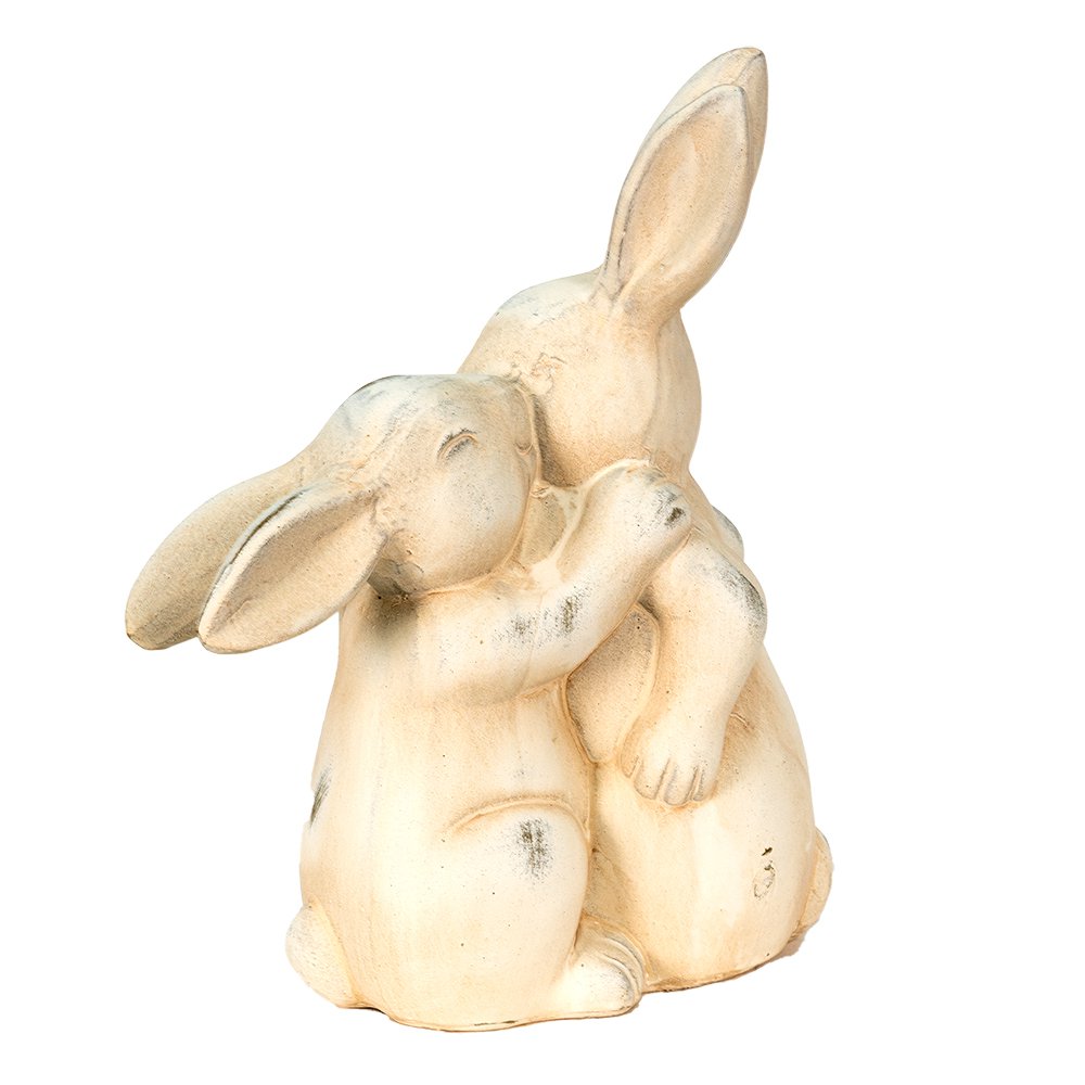 Beeld Konijn 20x10x25 cm Beige Keramiek