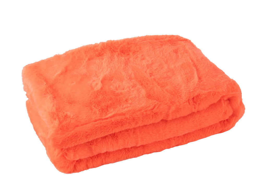 J-Line deken Cutie - polyester - fluo oranje