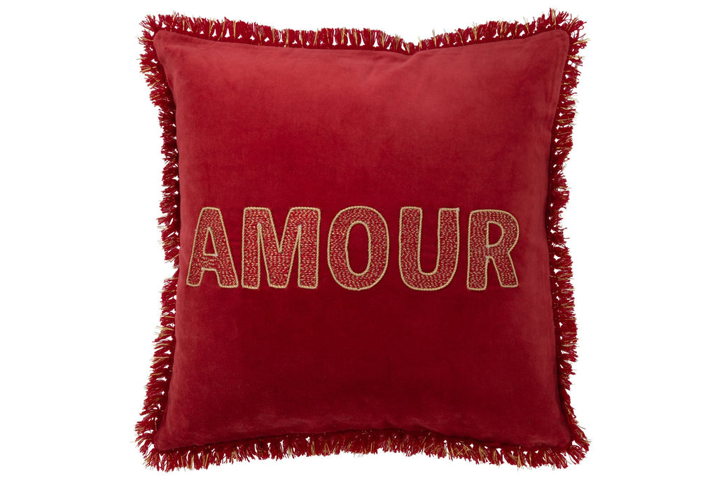 J-Line kussen Amour - textiel - rood/goud