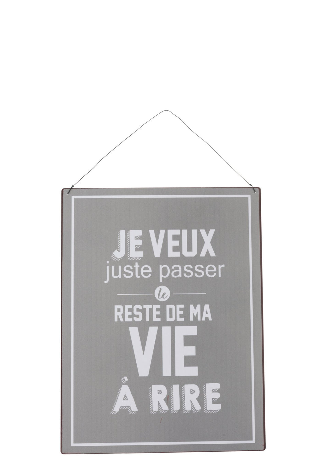 J-Line Plakkaat Life/Vie Engels/Frans Metaal Grijs/Wit
