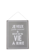 J-Line Plakkaat Life/Vie Engels/Frans Metaal Grijs/Wit