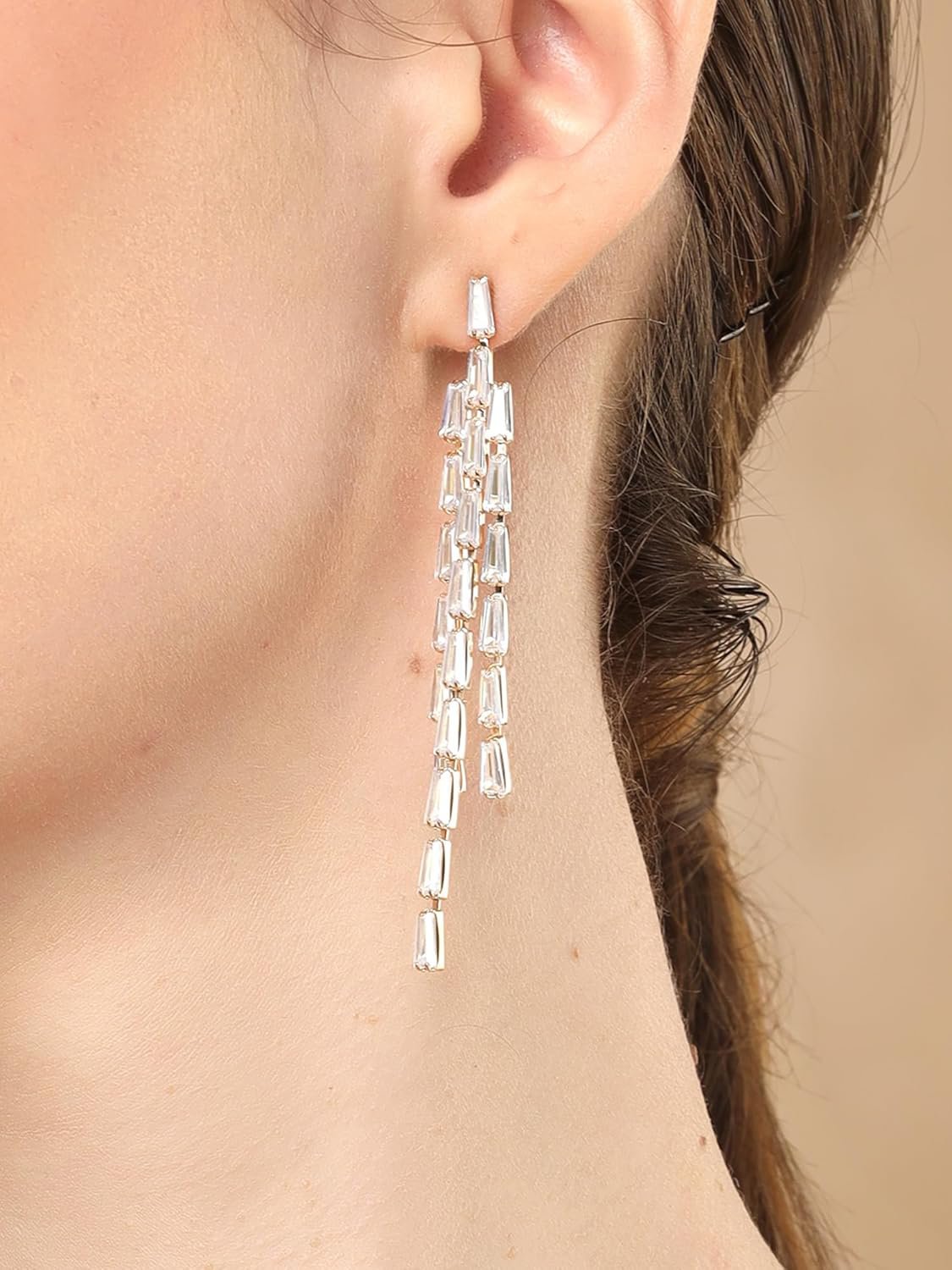 Vergulde Amerikaanse diamanten oorbellen – mode-sieraden – eigentijdse stijl – klaar voor de detailhandel