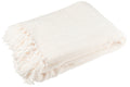 J-Line deken Chenille - polyester - wit
