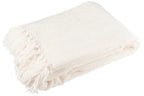 J-Line deken Chenille - polyester - wit