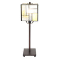 Tiffany Tafellamp 13x13x28 cm Wit Beige Glas Tiffany Bureaulamp