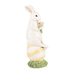 Decoratie Beeld Konijn 19 cm Wit Kunststof