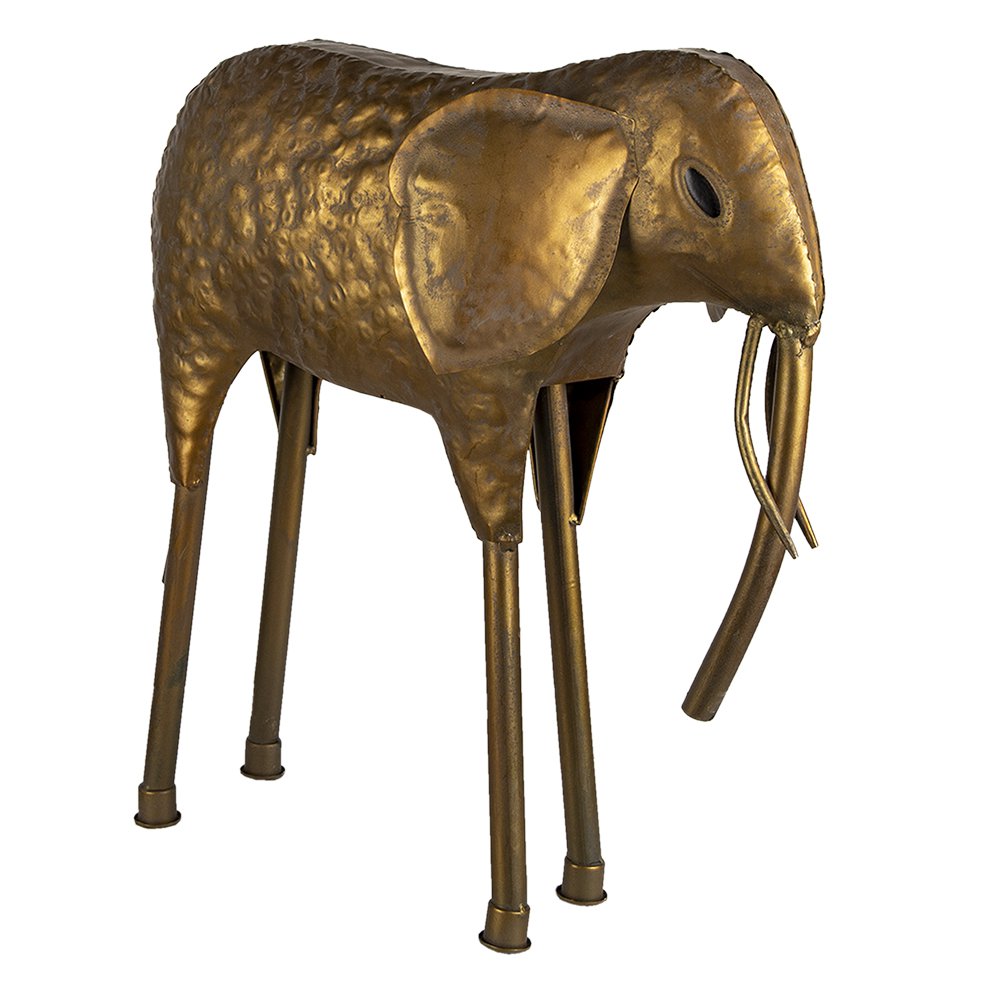 Beeld Olifant 50x16x50 cm Koperkleurig Metaal