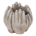 Bloempot 15x15x17 cm Beige Steen Handen Bloempot Binnen