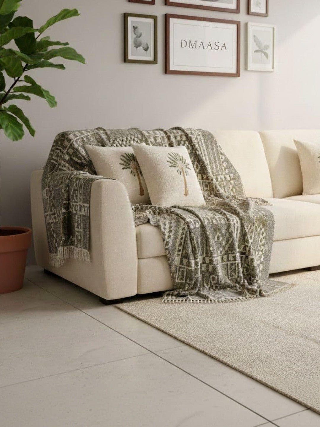 Set van 2 - Witte vierkante kussenhoezen – Decoratieve kussenslopen – Katoen zelfontwerp