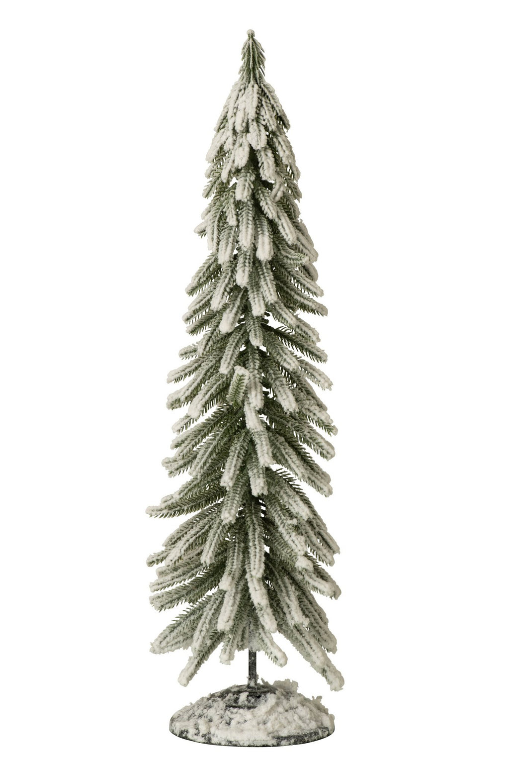 J-Line Kerstboom met sneeuw - PET - donkergroen/wit - large