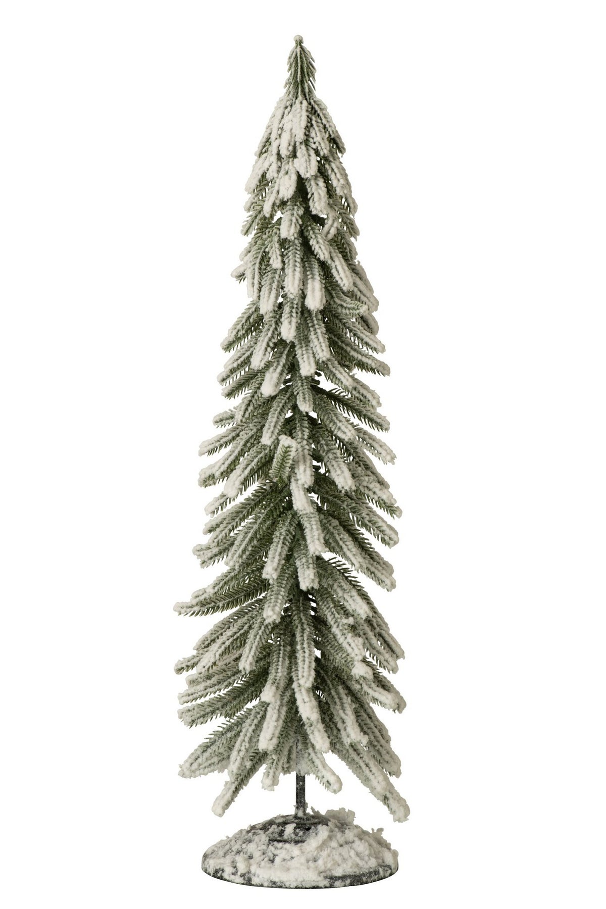 J-Line Kerstboom met sneeuw - PET - donkergroen/wit - large