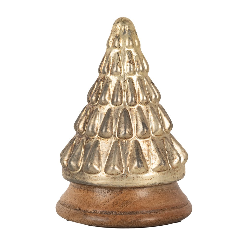 Kerstdecoratie Kerstboom Ø 13x19 cm Goudkleurig Glas