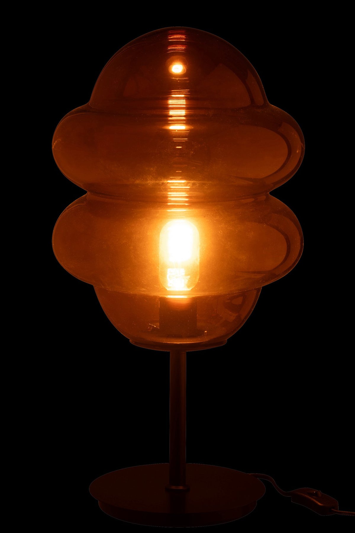 J-Line tafellamp Honinglepel - glas - bruin
