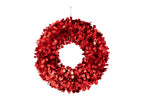 J-Line decoratie krans Sprankelend - polystyreen - rood - medium