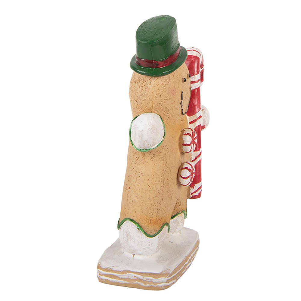 Kerstdecoratie Beeld Gingerbread man 12x6x18 cm Bruin Polyresin