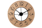 J-Line klok Sodi - hout - naturel/zwart - Ø 60 cm