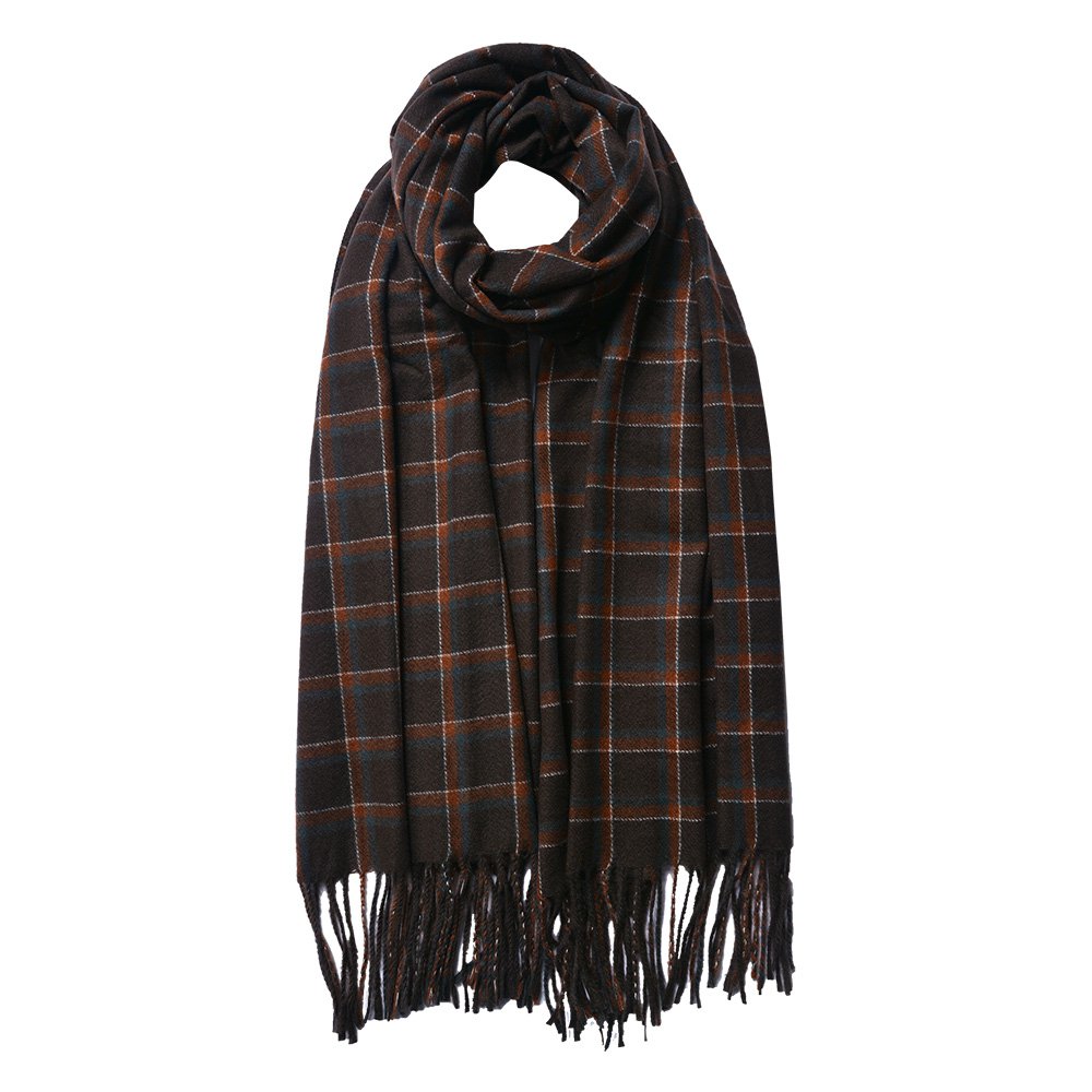 Wintersjaal Dames 70x180 cm Bruin Polyester Ruit Sjaal