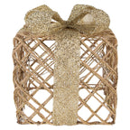 Kerstdecoratie met LED-verlichting Cadeau 25 / 20 / 15 cm Goudkleurig Metaal
