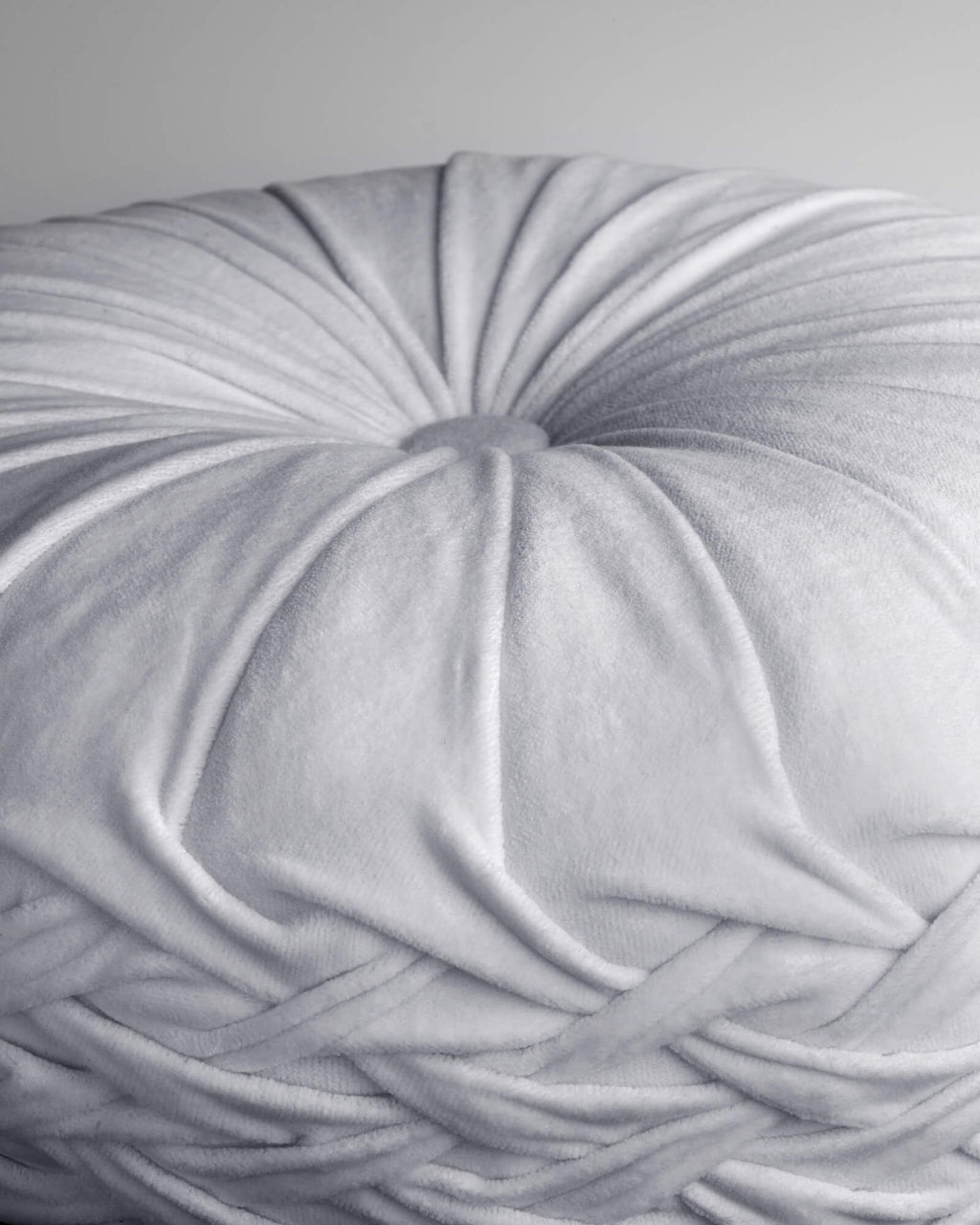 Dutch Decor Kaja - Kussen Ø40 cm - Rond - Fluweel - Micro Chip - Grijs
