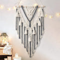 Macrame muurhanger – decoratief accent – natuurlijk touw, houten plug