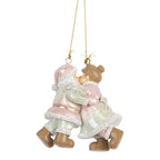 Kersthanger Kerstman 7x4x8 cm Roze Kunststof