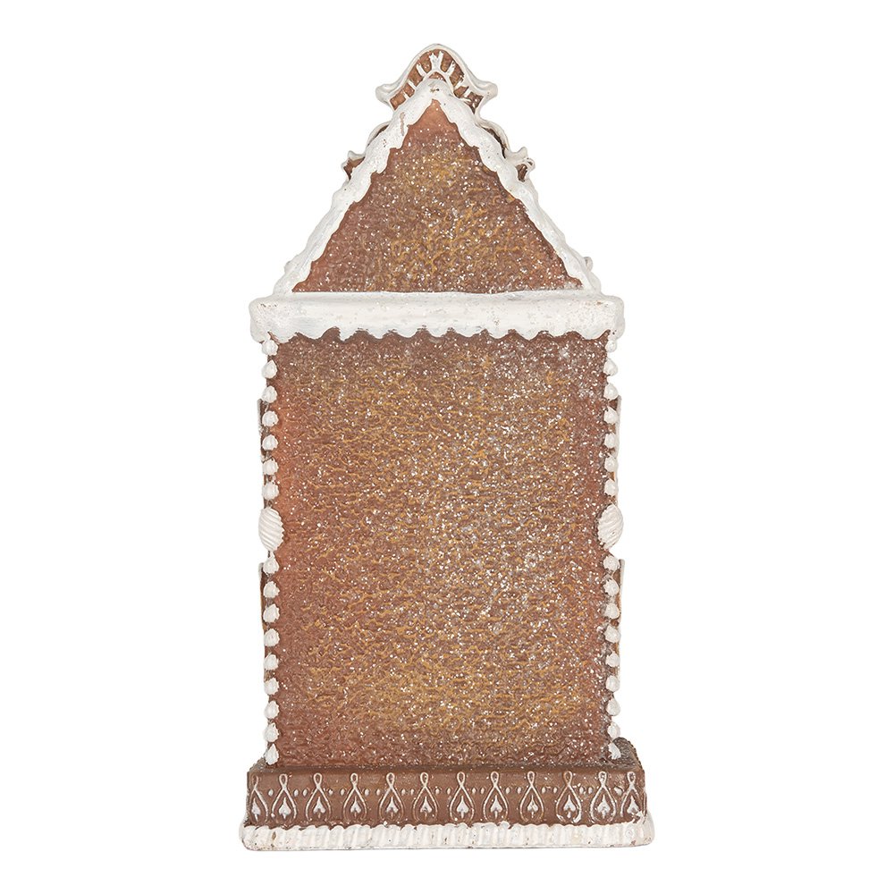 Gingerbread house met LED 17x15x35 cm Bruin Kunststof