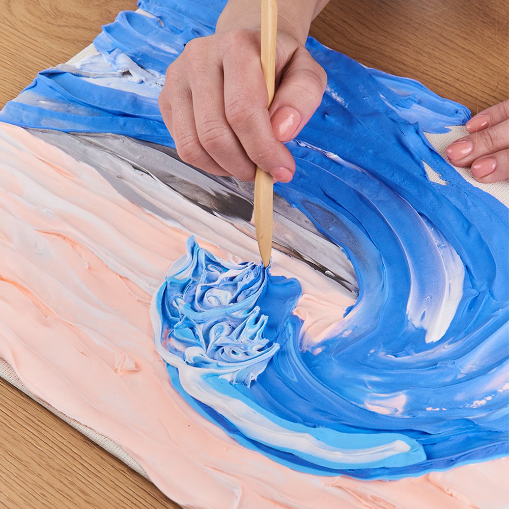Okto clay DIY 3D Kunstwerk met foamklei, Big Wave in Kanagawa, 10004, 30x40cm