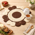 Bruin katoenen gevlochten placemat – handgemaakte eetmat